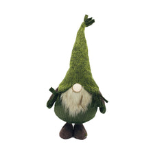 Load image into Gallery viewer, Fabric Standing Gnome - Green / White
