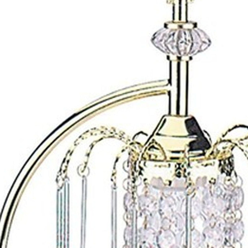Metal Chandelier Faux Crystal Table Lamp - Gold