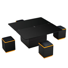Load image into Gallery viewer, Multi Functional Adjustable Coffee Table With 4 Storage Stools
