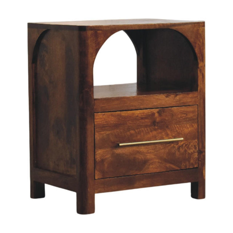 Solid Wood One Drawer Nightstand (738442) - Brown