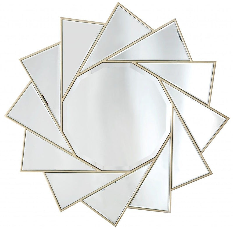35" Sunburst Metal Framed Accent Mirror - Gold