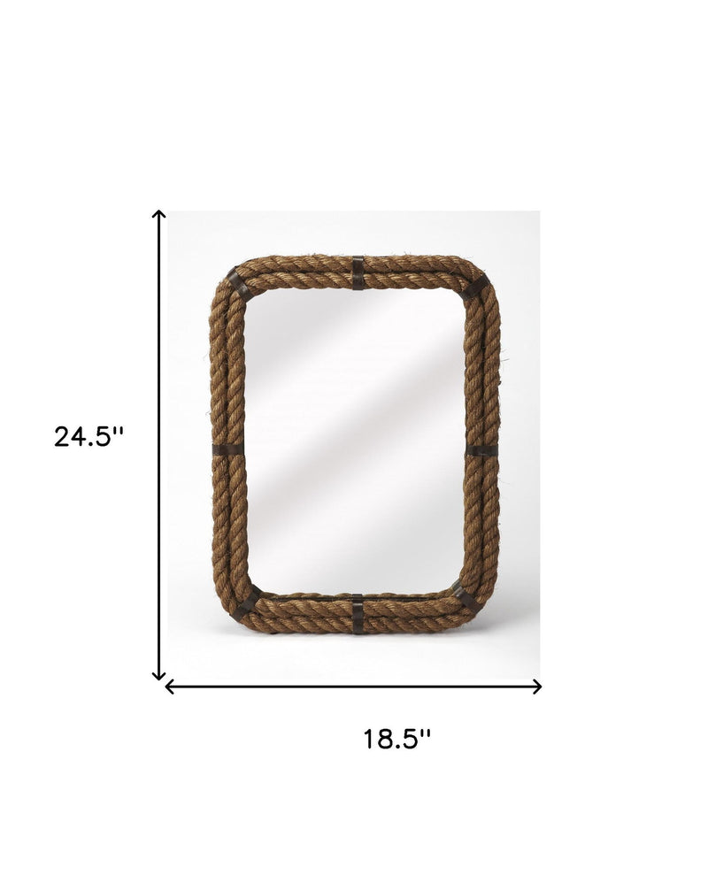 25" Framed Accent Mirror - Brown