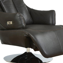 Load image into Gallery viewer, Tufted Genuine Leather Power Swivel Recliner (730567) - Brown
