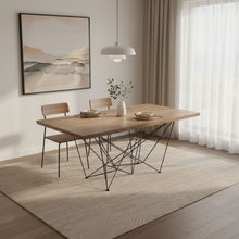 Load image into Gallery viewer, Solid Wood Metal, Dining Table - Light Brown
