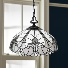 Load image into Gallery viewer, 9'' Unique Statement Two Light Glass Dimmable Chandelier With Shades - Black / White
