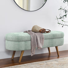 Load image into Gallery viewer, Modern Ottoman Oval Storage Bench With Rubber Wood Legs
