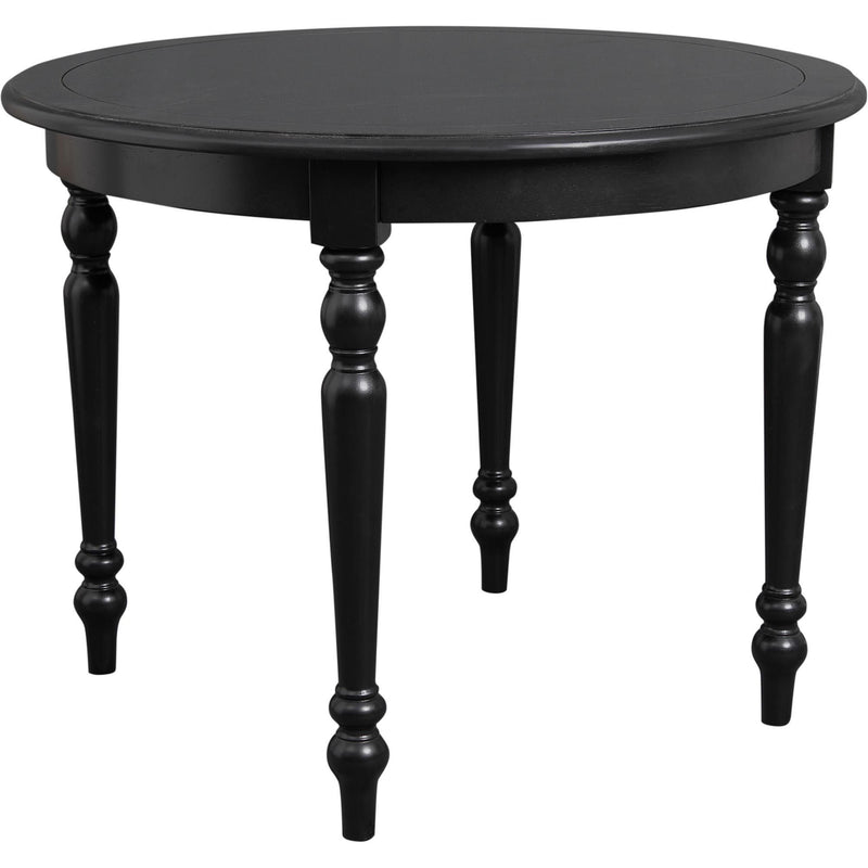 39" Solid Wood Round Top Dining Table - Black