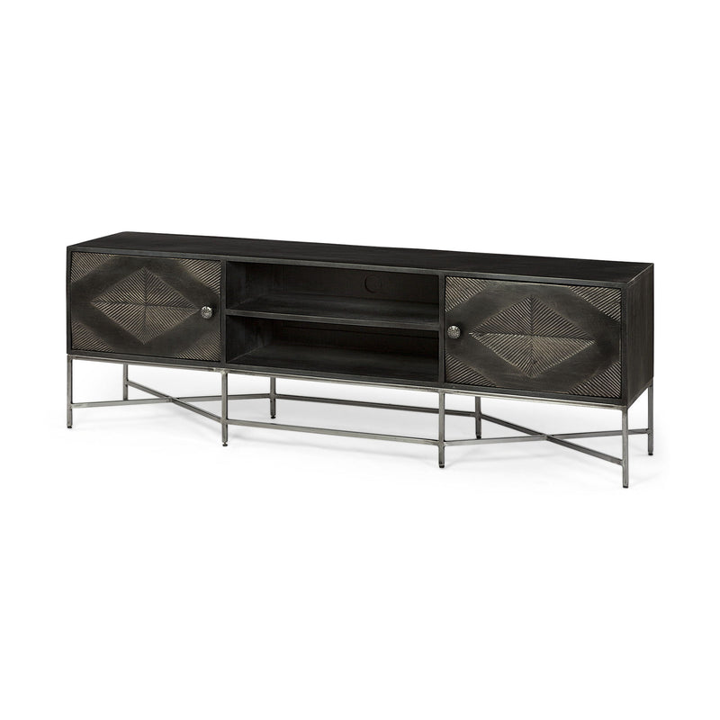Solid Wood Console Table - Dark Brown
