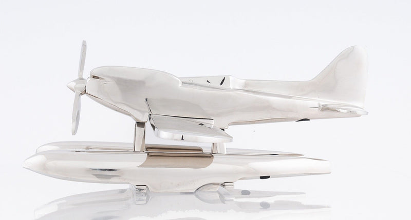 Hand Painted Model Airplane Tabletop Sculpture (364200) - Nickel