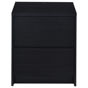 Transitional Nightstand With Dual USB Charging And Motion Sensor Light
