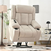 Load image into Gallery viewer, Power Lift Recliner Chair With Extended Footrest, Remote Control, Cup Holders, And Side Pockets
