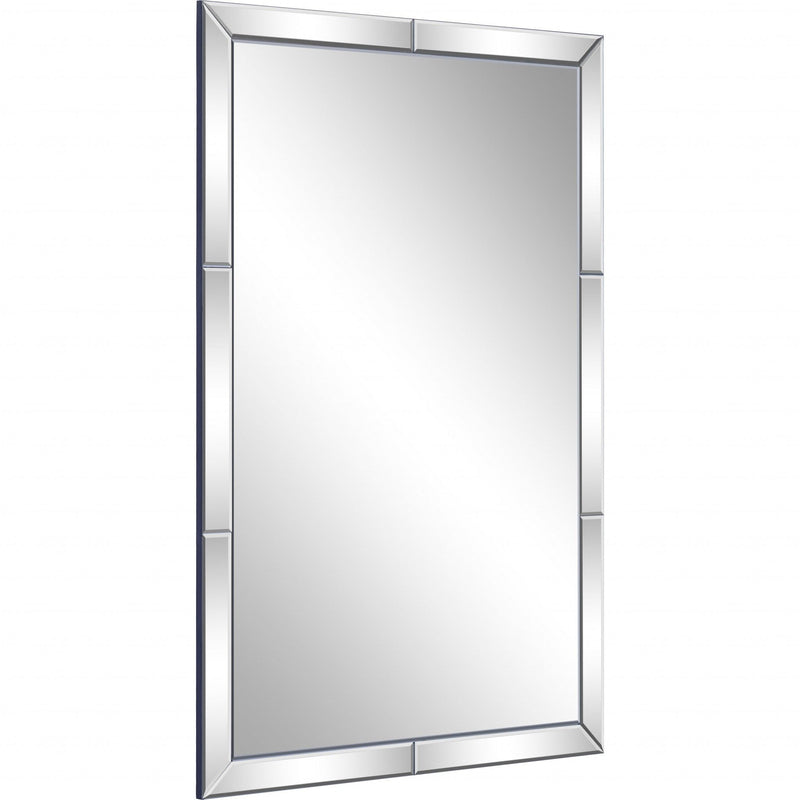 36" Beveled Glass Panels Framed Accent Mirror - Clear