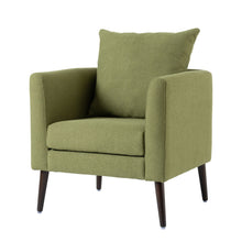 Load image into Gallery viewer, Barrel Chair, Modern Accent Chair, Fabric Armchair Club Chair, Upholstered Arm Chair With Solid Wood Legs, Waist Pillow, Padded Single Chair For Living Room / Bedroom / Study / Waiting Room - Olive Green
