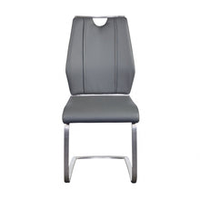 Load image into Gallery viewer, Upholstered Leather Dining Side Chairs (Set of 2) - Gray / Silver
