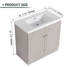 Load image into Gallery viewer, Contemporary Freestanding Bathroom Vanity With Resin Sink &amp; Soft-Close Cabinet Doors

