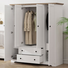 Load image into Gallery viewer, 4 Door Wardrobe Armoire With 2 Drawers
