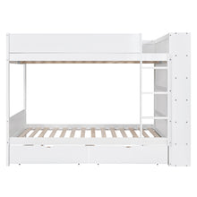 Load image into Gallery viewer, Full over Full Bunk Bed With 2 Drawers and Multi-layer Cabinet, White
