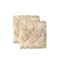 Load image into Gallery viewer, 17" X 17" Faux Fur Solid Color Dining Chair Pads (Set of 2) - Beige
