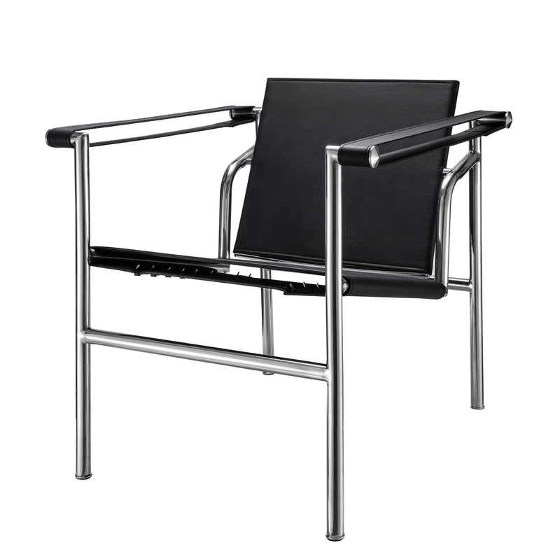 Stainless Steel Arm Chair - Silver / Black