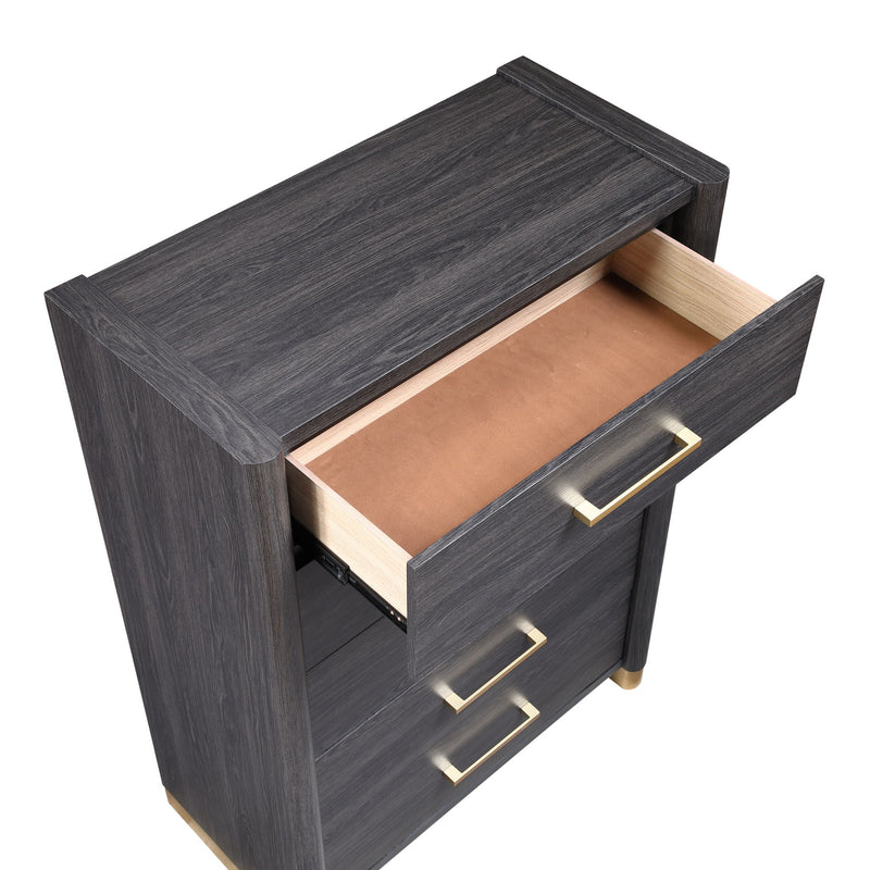 Clifton - 5 Drawer Chest - Espresso