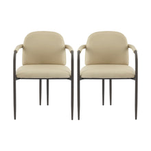 Load image into Gallery viewer, Modern Dining Chair (Set of 2) With Iron Frame - Espresso / Khaki
