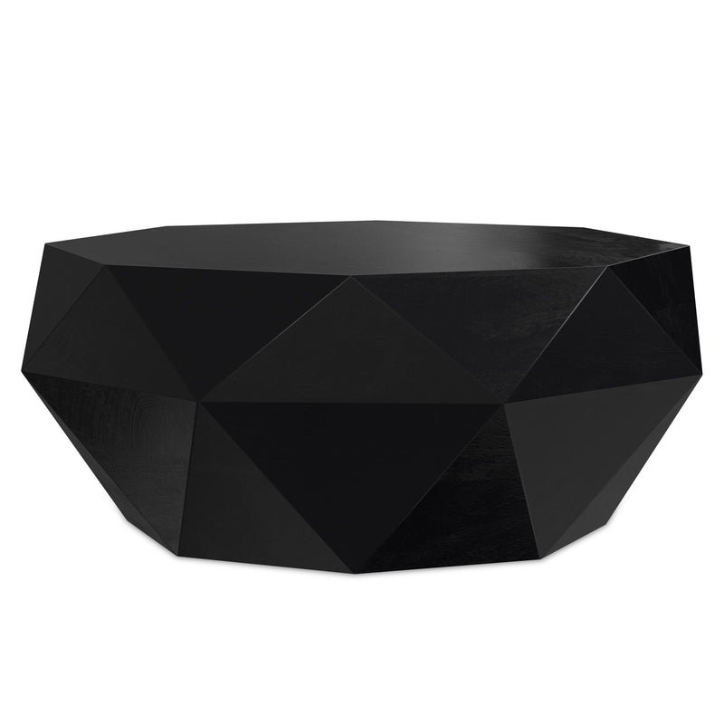 Solid Wood Free Form Solid Wood Coffee Table - Black