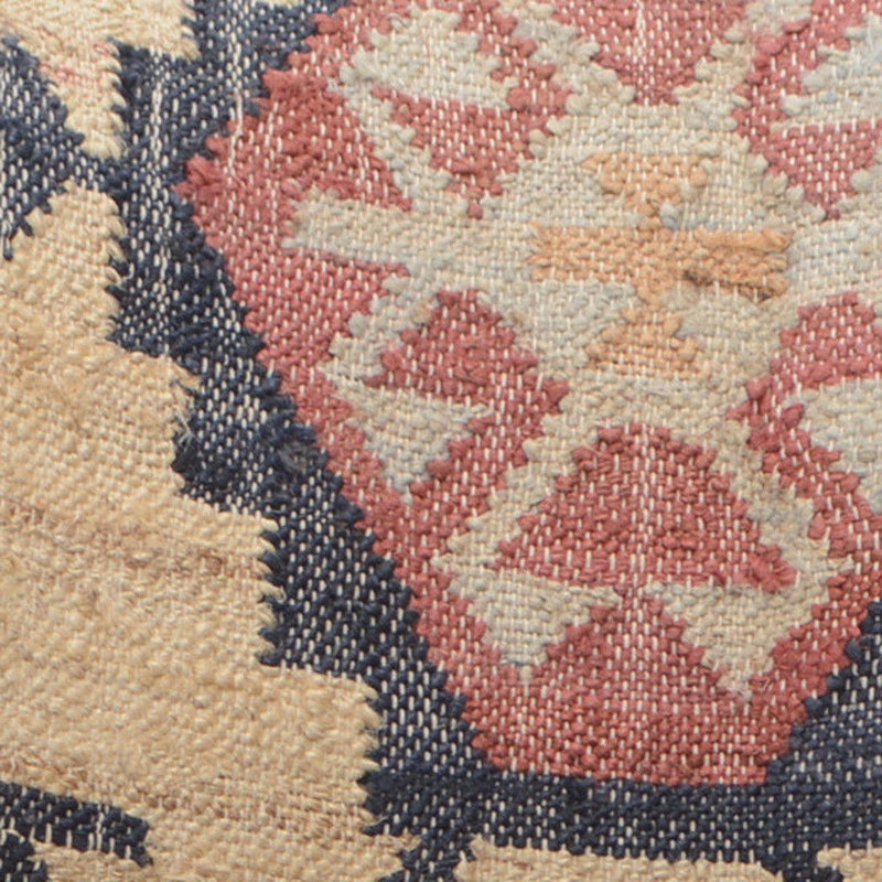 26" Traditional Jute Southwestern Wingback Chair - Teal Blue