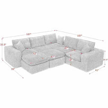 Load image into Gallery viewer, Sectional Sofa With Moveable Ottoman
