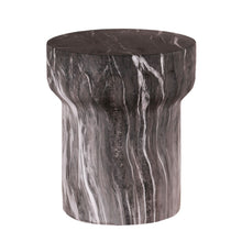 Load image into Gallery viewer, Round Geometric Outdoor End Table - Marble
