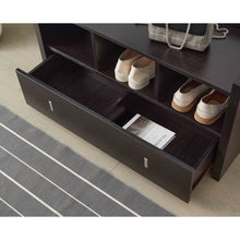 Load image into Gallery viewer, Shoe Entry Bench With Three Shelves, One Drawer With Divided Compartment
