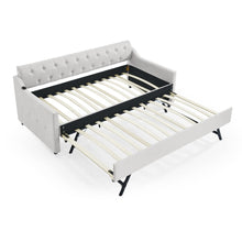 Load image into Gallery viewer, Size Upholstered Daybed With Trundle And USB Charging Armrest
