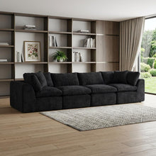 Load image into Gallery viewer, Chenille Modular Sofa Chaise With Toss Pillows (725201) - Black
