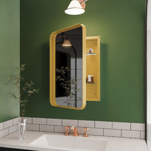 Load image into Gallery viewer, Recessed Metal Framed Medicine Cabinet With Mirror And Adjustable Shelves Wall Mirror With Storage For Bathroom
