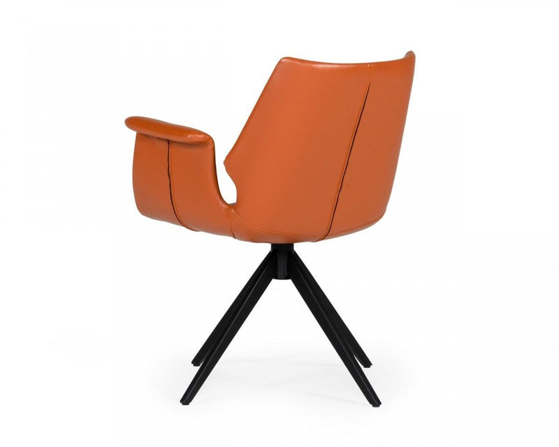 Faux Leather Dining Chair - Cognac