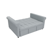 Load image into Gallery viewer, Compact Loveseat With Trundle Sleeper And Storage Pocket - Gray
