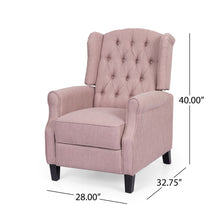 Load image into Gallery viewer, Wide Manual Wing Chair Recliner - Light Pink
