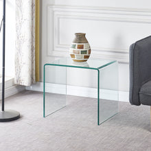 Load image into Gallery viewer, Tempered Bent Glass Sidetable, Transparent End Table, Sofa Table, Premium Glass, Multi Purpose Design - Transparent
