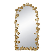 Load image into Gallery viewer, Full Length Arched Wall Mirror With en Leaf Accents Decorative Mirror For Living Room Bedroom - Gold
