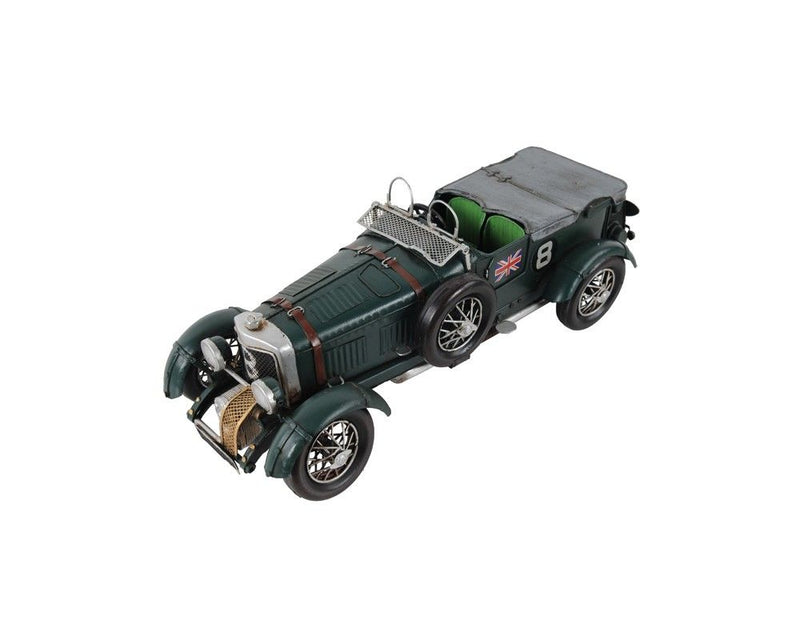 c1930 Bently Blower British Race Car Model Sculpture - Green