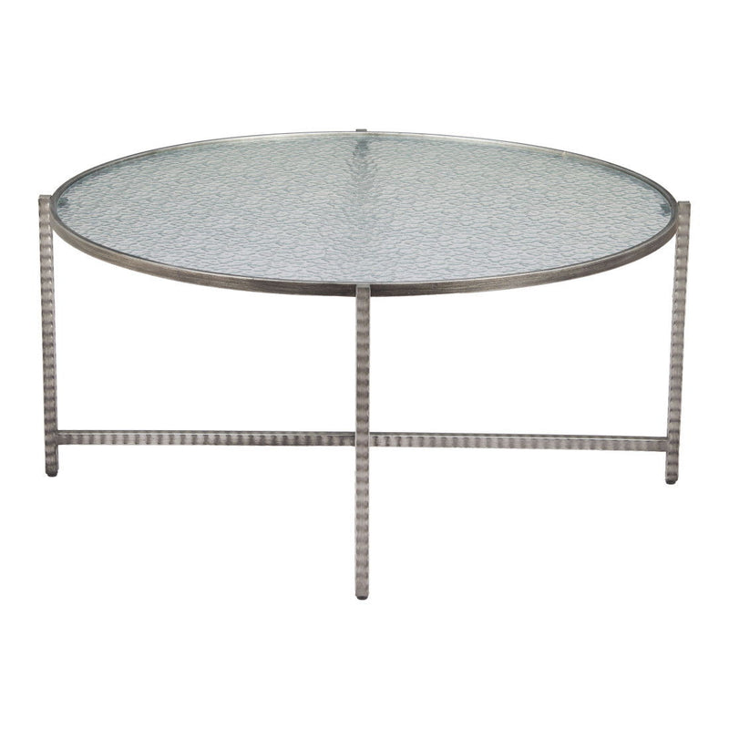 Glass Round Coffee Table - Silver