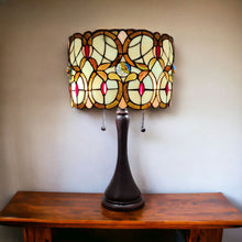 Load image into Gallery viewer, 21" Metal Two Light Candlestick Table Lamp With Beige Shade - Dark Brown
