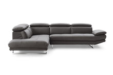 Load image into Gallery viewer, Genuine Leather L Shaped Two Piece Sofa Chaise Sectional - Dark Gray

