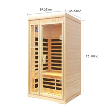 Load image into Gallery viewer, Deluxe Version Plus 1 Person Far Infrared Hemlock Sauna Room With LED Colour Lights - Natural

