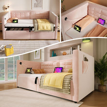 Load image into Gallery viewer, Upholstered Hydraulic Storage Daybed With USB &amp; Type C Charging

