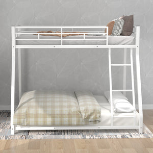 Metal Floor Bunk Bed, Twin over Full,White(OLD SKU:MF193244AAK)