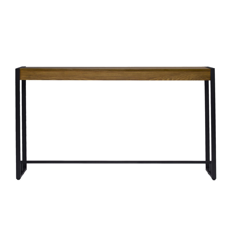 Distressed Sled Console Table - Gray / Brown / Black