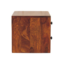 Load image into Gallery viewer, 12" Chestnut Solid Wood Two Drawer Floating Nightstand - Light Brown
