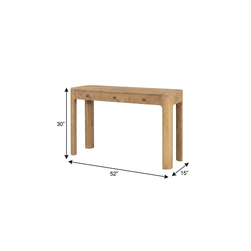 Console Table With Three Drawers - Natural