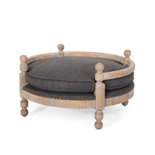 Load image into Gallery viewer, Round Pet Sofa, Wide Upholstered Pet Bed - Charcoal
