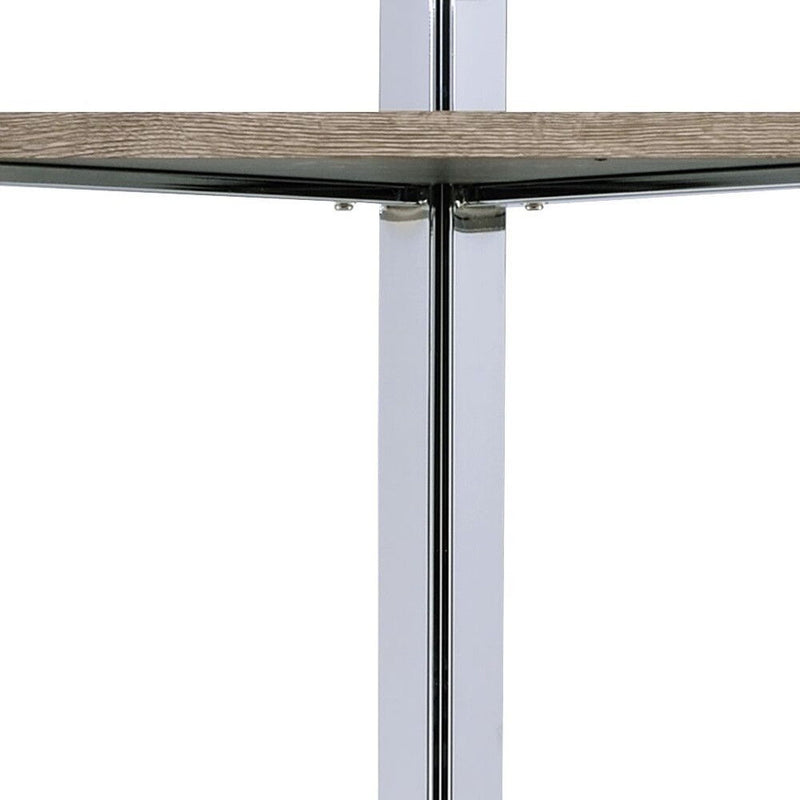 Four Tier Etagere Bookcase - Natural / Silver